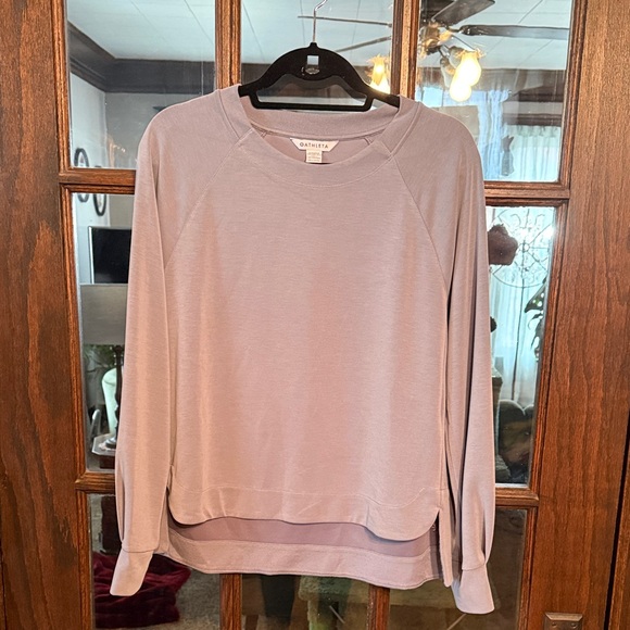 Athleta Tops - Athleta Coaster Luxe Sweatshirt Lavender Purple Raglan High-Low Pullover M‎